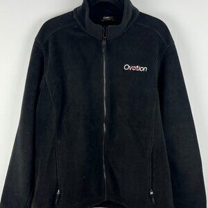 Core 365 Sweater Size L Black Long Sleeve Full Zip Collared Pockets Polyester